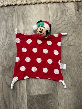 Little Sleepies Minnie Christmas Red and White Polka Dot Lovey